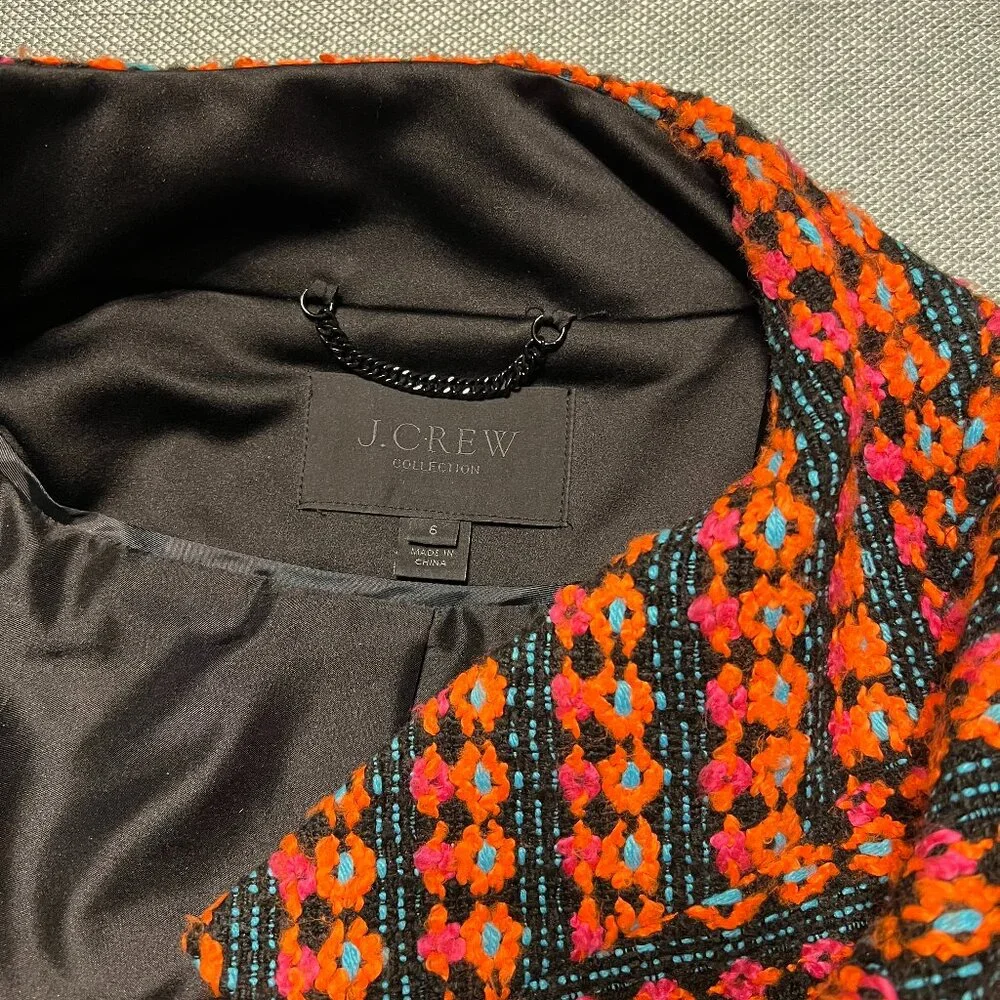 J CREW COLLECTION SOUTHWEST TWEED JACKET SIZE 6 - Picture 4 of 12